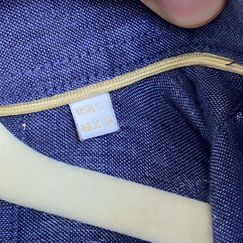Porter & Ash 100% Linen Button Down Size Small Color Blue - Picture 3 of 7